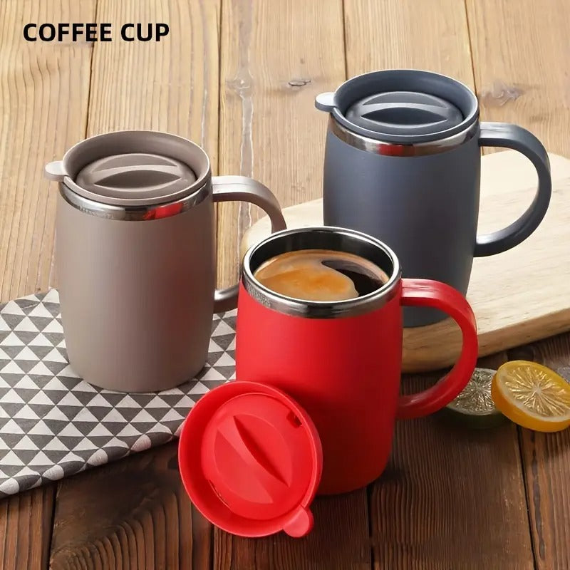 Stainless Steel Coffee Mug with Lid – 17.6oz Insulated Travel Cup | Hot & Cold Drinkware for Coffee, Tea, Water & More | Perfect Gift
