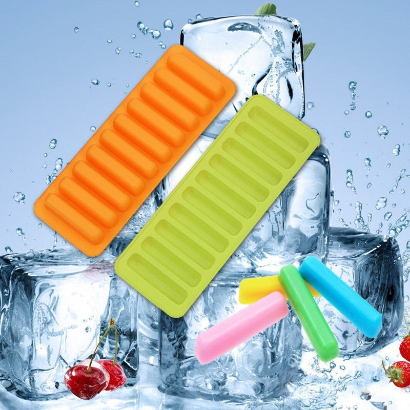 Easy Push Pop out Silicon Ice Cubes Tray 10 Cubes