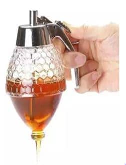 Acrylic Honey Dispenser with Stand β Transparent Honeycomb Jar 200ml | No-Drip Syrup & Honey Server