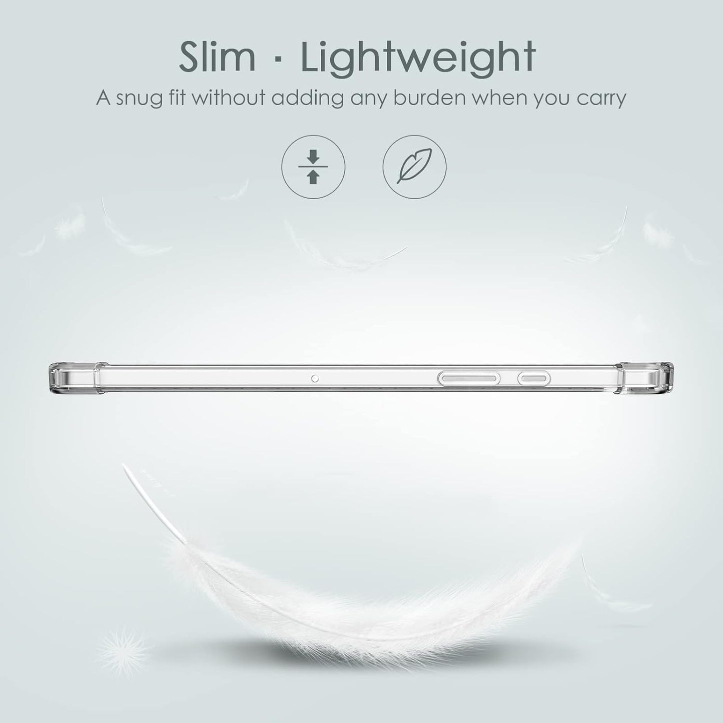 Galaxy Tab A8 X200 / X205 Case 10.5 Inch Shockproof Drop Protection Slim Lightweight TPU Transparent Back Cover Shell for Samsung Galaxy Tab A8 10.5" Clear Case