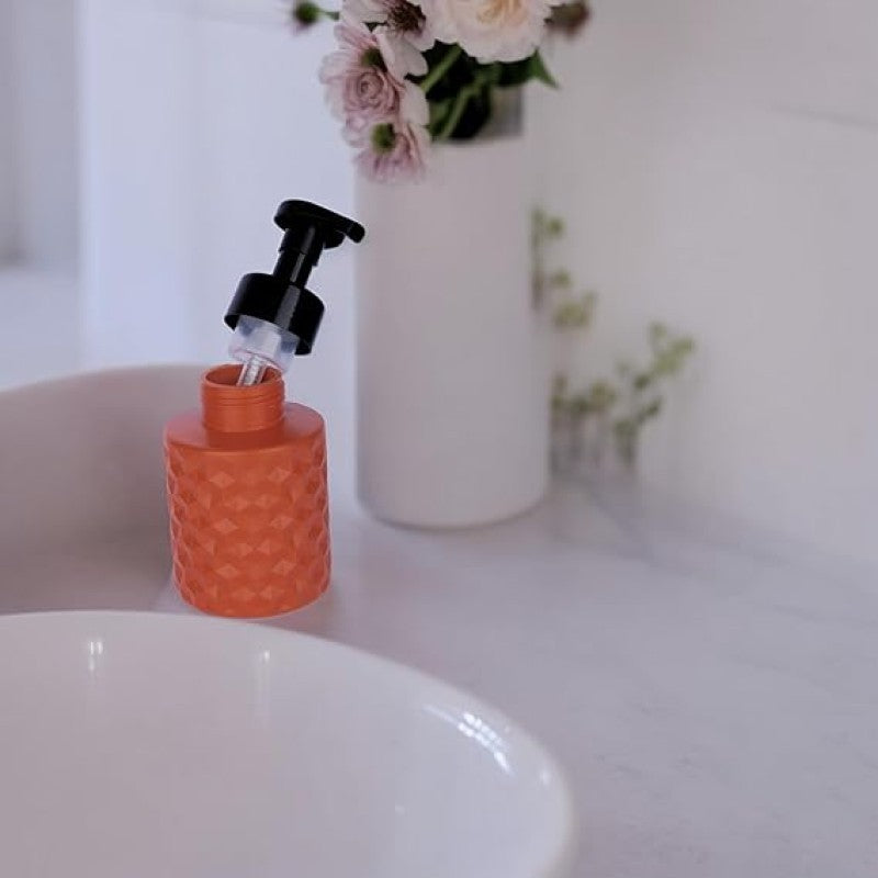 Diamond Shape Soap Dispenser | Stylish Liquid Soap Pump Bottle | Refillable Bathroom & Kitchen Hand Wash Dispenser