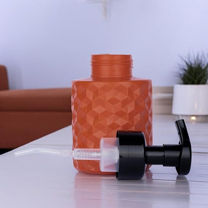 Diamond Shape Soap Dispenser | Stylish Liquid Soap Pump Bottle | Refillable Bathroom & Kitchen Hand Wash Dispenser