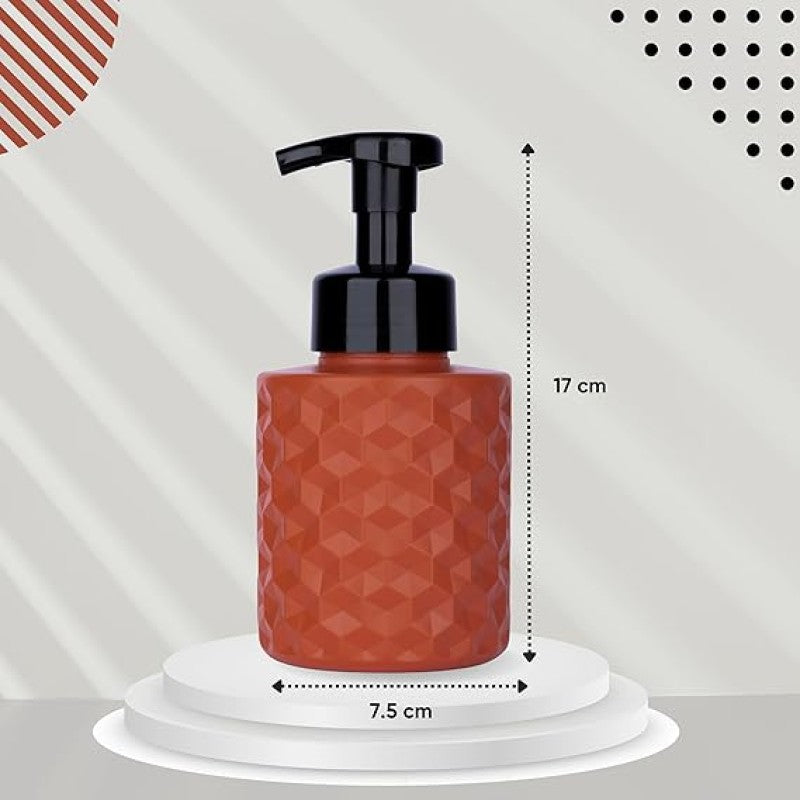 Diamond Shape Soap Dispenser | Stylish Liquid Soap Pump Bottle | Refillable Bathroom & Kitchen Hand Wash Dispenser