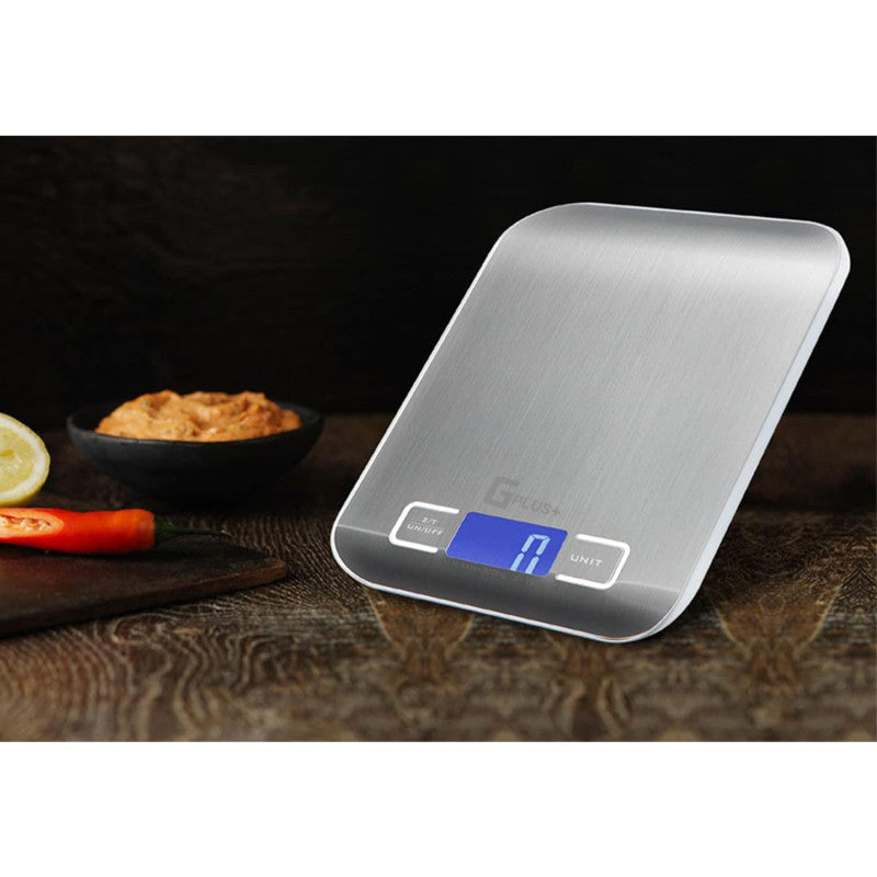 Digital Kitchen Scale β Stainless Steel Food Scale, 5000g/11lb x 0.1oz Precision | LCD Display, Accurate Measuring Tool for Cooking & Baking