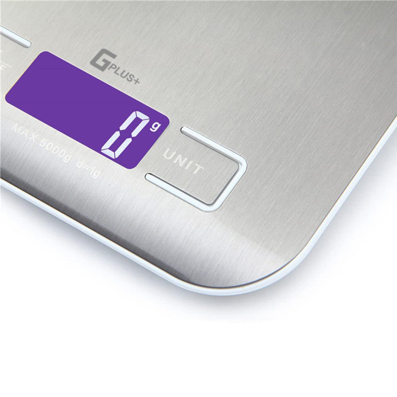 Digital Kitchen Scale β Stainless Steel Food Scale, 5000g/11lb x 0.1oz Precision | LCD Display, Accurate Measuring Tool for Cooking & Baking