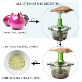 Multifunction Gourmet Cuisine Manual Food Chopper Push Type