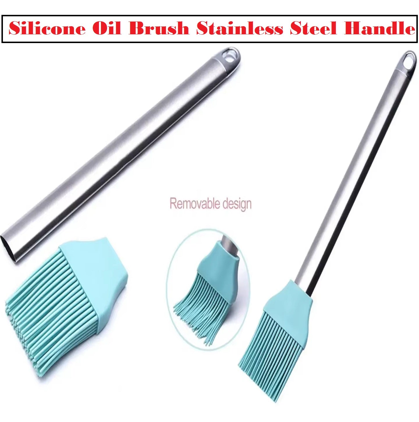 Stainless Steel Heat Resistant Silicone Oil Brush