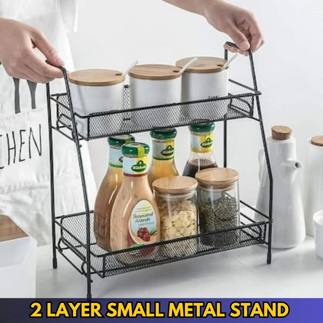 2 Layer Multi Purpose Metal Organizer Shelf