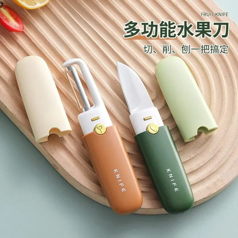 2 in 1 stainless steel fruit knife and peeler