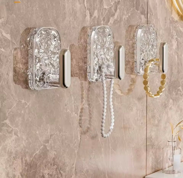 6 Pcs Multifunctional Transparent Wall Hook β Self-Adhesive, Punch-Free & Waterproof | Wall-Mounted Coat, Towel & Storage Hanger Hook
