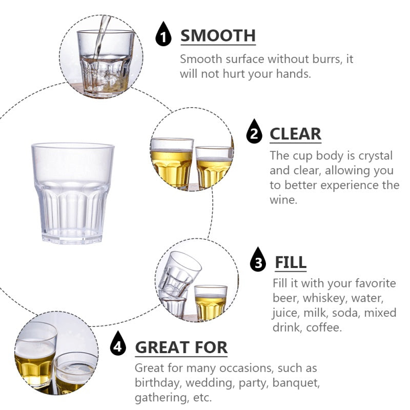 (Pack of 12) - 220ML Vintage Design Water Glass