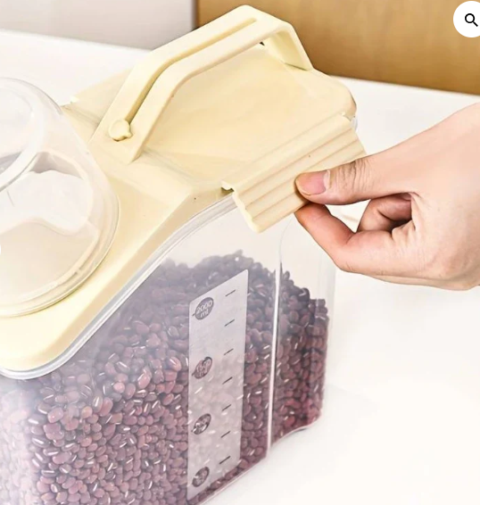 2KG Plastic Airtight Food Storage Container with Measuring Cup - AABA MALL