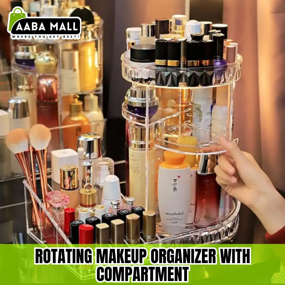 360 Rotating Makeup Organizer with Compartment