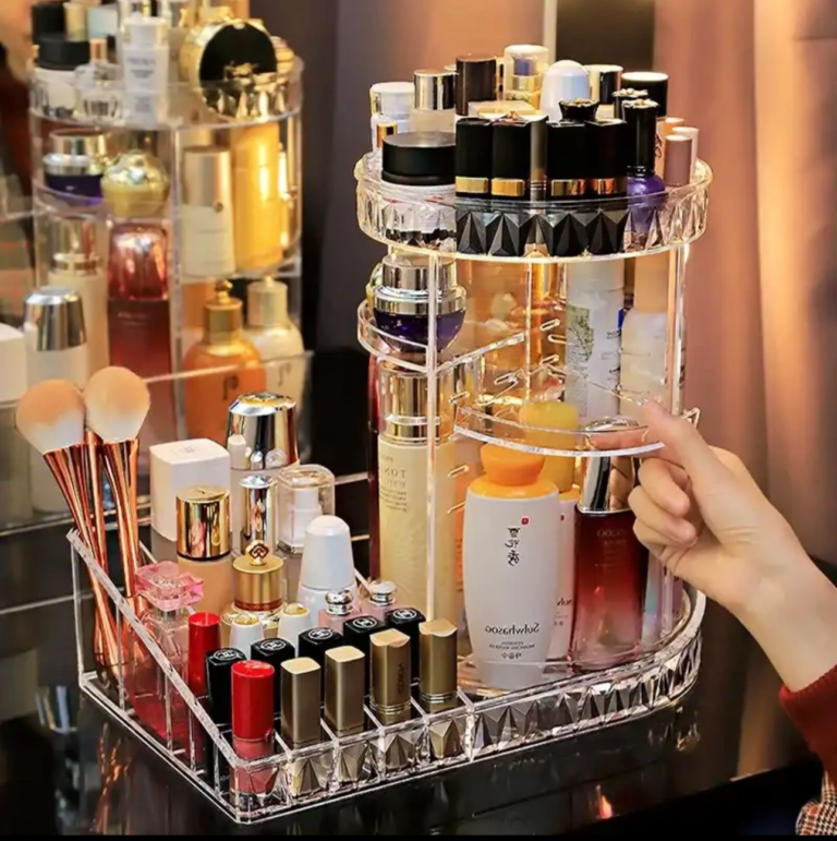 360 Rotating Makeup Organizer with Compartment - AABA MALL