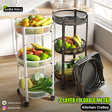 3-Layer Foldable Kitchen Trolley ? Collapsible Vegetable & Fruit Storage Rack