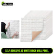 3D White Brick Peel & Stick Wall Panel (77x74 cm) - Waterproof Self-Adhesive Wallpaper