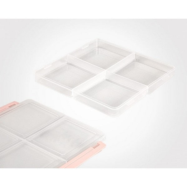 Limon 4 Section Fridge/Freezer Box With Lid Food Storage Pantry Kitchen Organizer Airtight Container -180G x 4