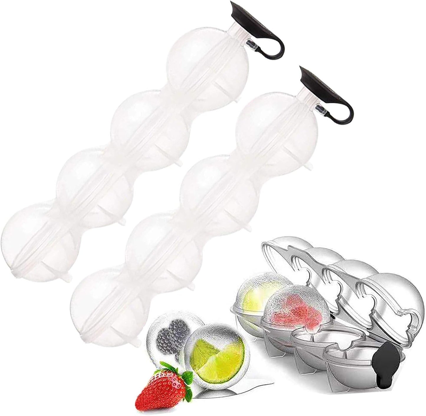 4 Cavity Ice Cube Maker Form For Ice Flexible Silicone DIY Round Ice Ball Ice Grid For Bar Kitchen Tool Party