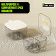 4 Grid Spice Container Square Box Spice Jar Seasoning Box for Kitchen
