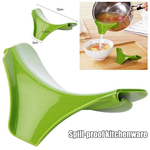 Silicone Pot Pour Funnel Nozzle Slip On Soup Spout Funnel for Pots Pans and Bowls and Jars Kitchen Gadget Tool Anti-Spill