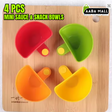 4Pcs Mini Sauce & Snack Bowls | Multifunctional Dipping Trays | Kitchen Tomato Sauce, Salad & Condiment Bowls Set