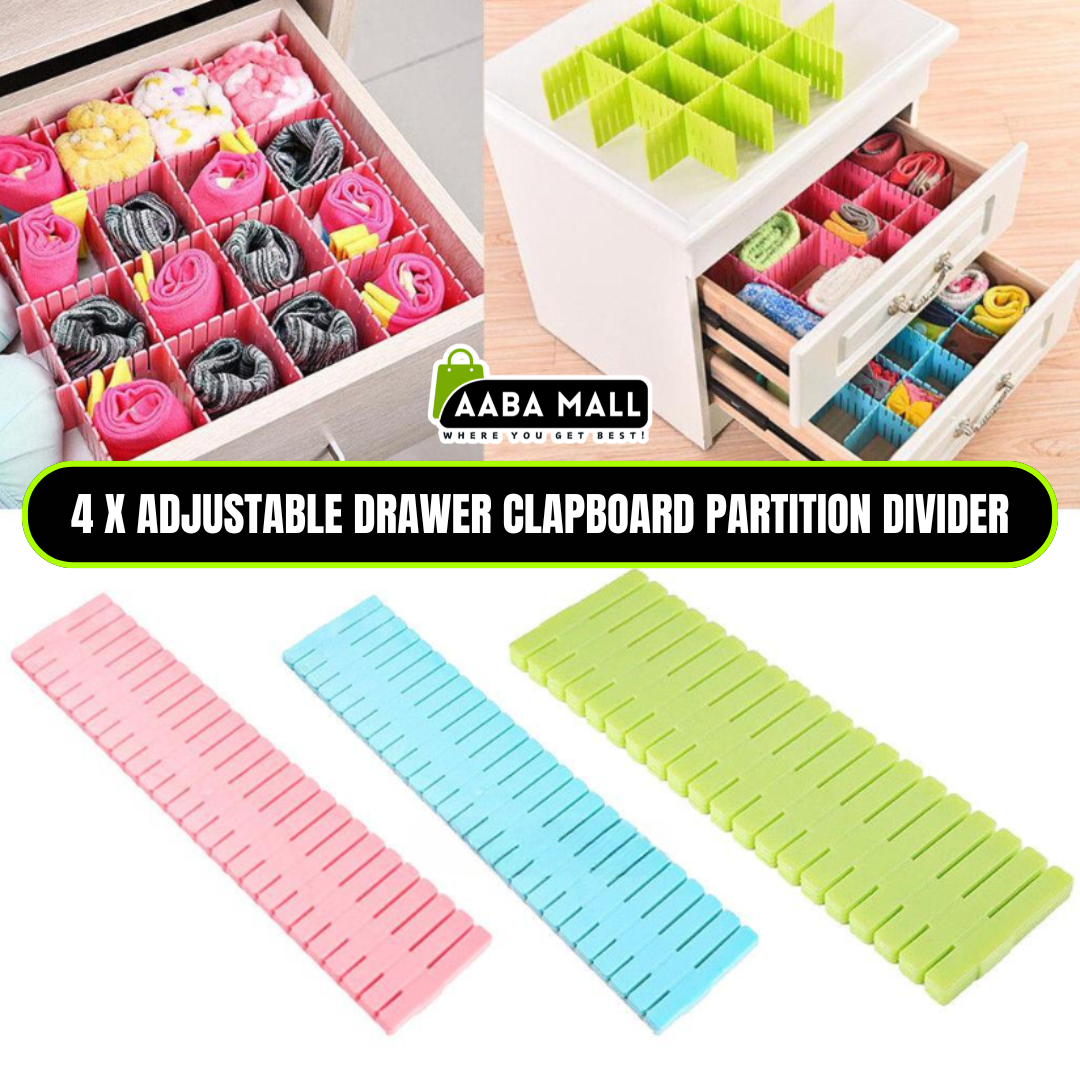4 X Adjustable Drawer Clapboard Partition - Large Size