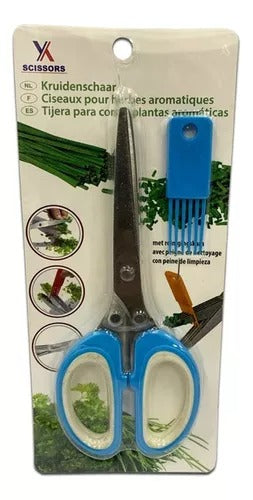 5 Layer Vegetable Scissor - Stainless Steel Scissors Plastic Handle Food Scissors