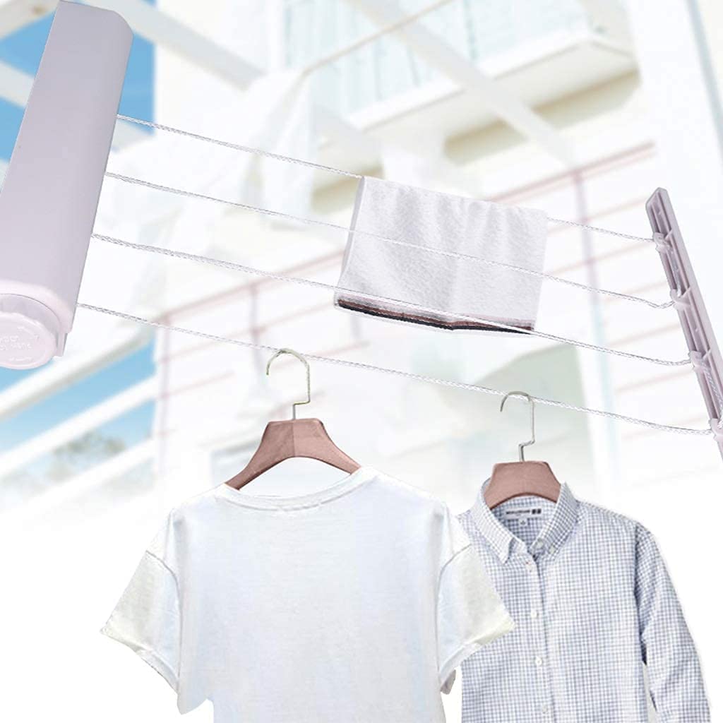 5-Line Retractable Clothesline Wall Mounted Laundry Washing
