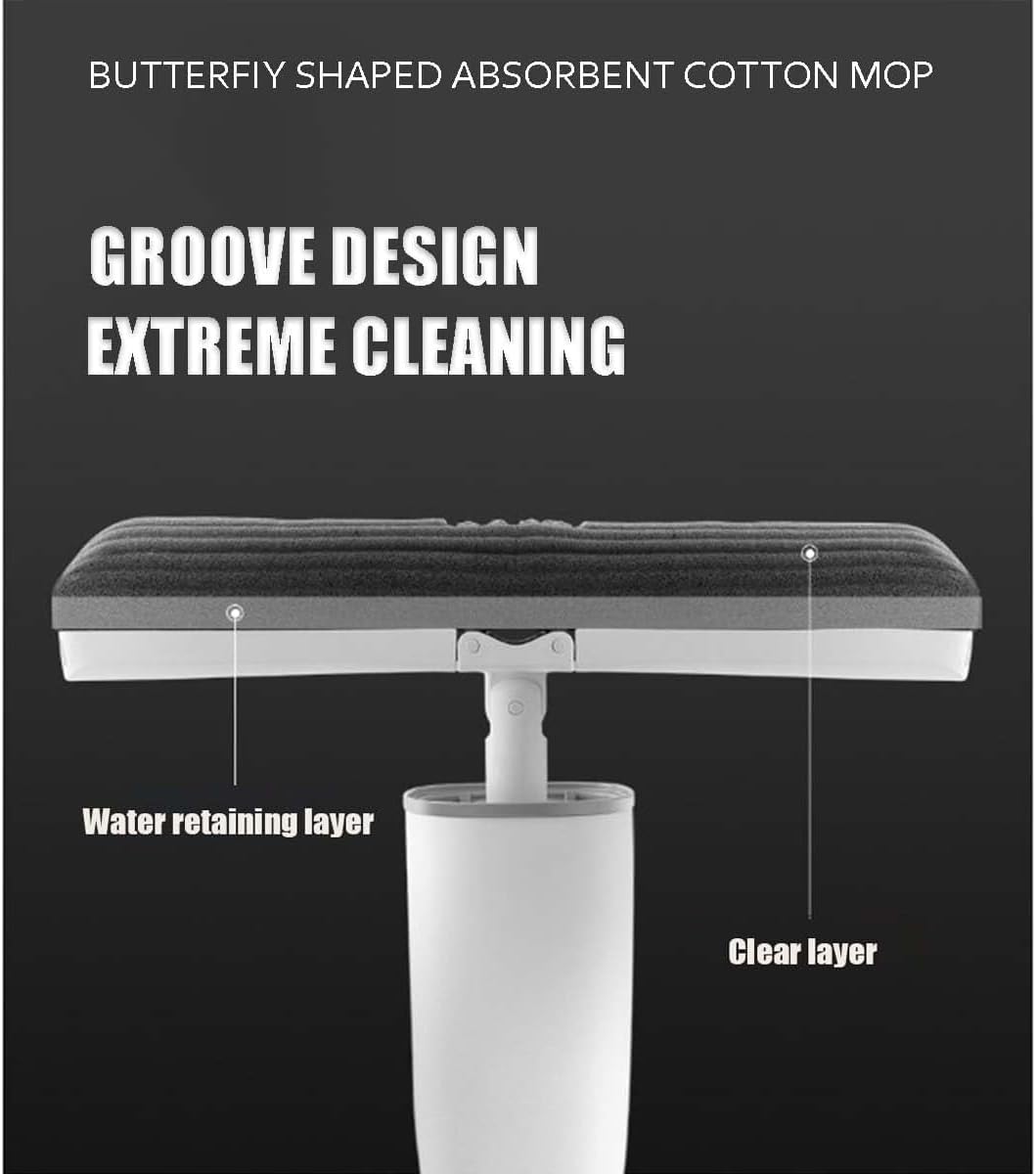 Easy Squeeze Butterfly Mop | Hands-Free Flat Floor Mop | Self-Washing Mop for Quick & Effortless Cleaning β Ideal for Home, Kitchen & Office