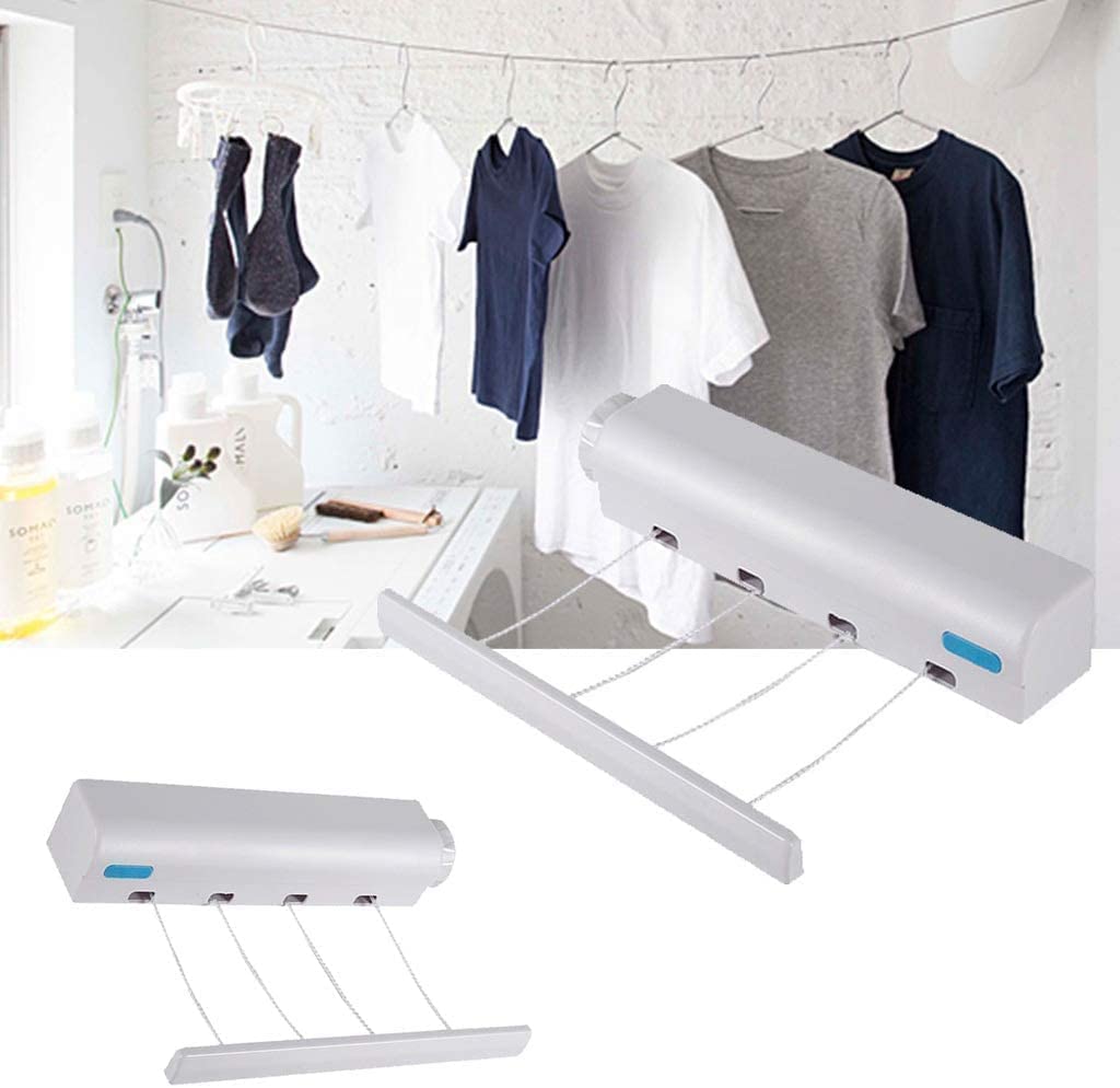 5-Line Retractable Clothesline Wall Mounted Laundry Washing