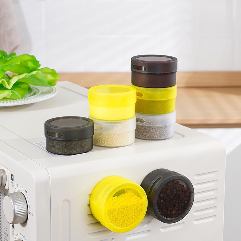 3 Pc Magnetic Spice Tins | Stainless Steel Spice Jars with Transparent Lid | Magnetic Spice Containers for Refrigerator, Wall, Kitchen Cabinet | Herb & Seasoning Storage Organizer