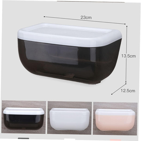tissue holder, wall mounted tissue box, adhesive tissue holder, bathroom organizer, kitchen tissue holder, black tissue box, seamless tissue storage, no drill tissue holder, home accessories, tissue dispenser