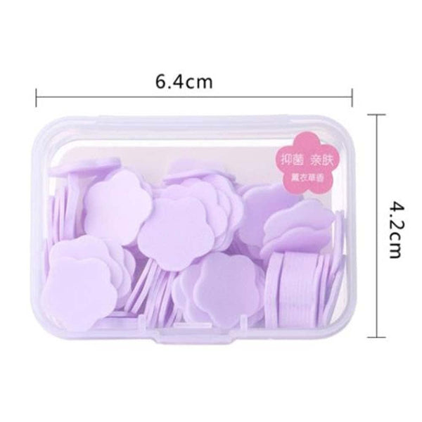 travel soap paper, disposable soap sheets, portable hand wash paper, flower shape soap flakes, pocket soap sheets, camping soap paper, mini hand wash travel kit, toiletry soap sheets, hygiene soap paper portable.