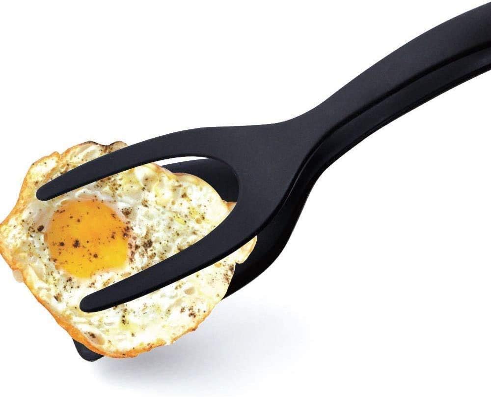 2-in-1 Silicone Fried Egg Spatula β Non-Stick Egg Turner Clip for Flipping Eggs, Steak, Pancakes & More