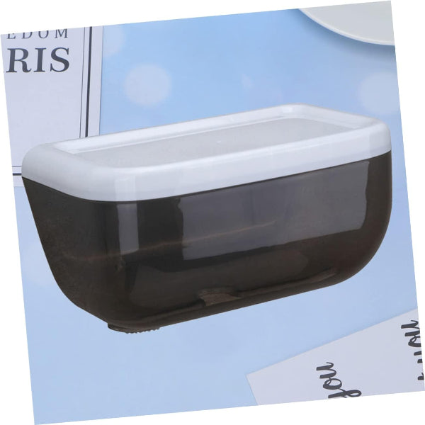 tissue holder, wall mounted tissue box, adhesive tissue holder, bathroom organizer, kitchen tissue holder, black tissue box, seamless tissue storage, no drill tissue holder, home accessories, tissue dispenser