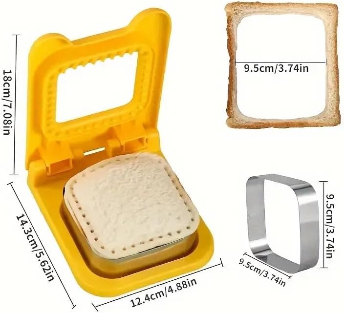 Sandwich Cutter and Sealer | DIY Square Pocket Sandwich Maker | Uncrustables Cutter Tool β Multicolor