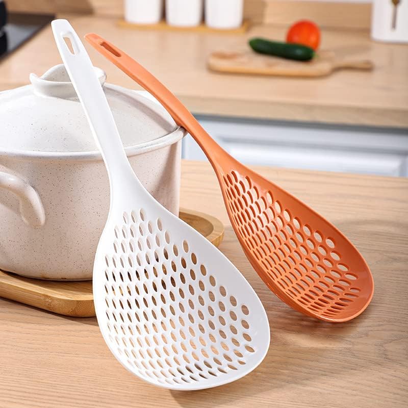 Scoop Colander Strainer Spoon – Heat Resistant Slotted Spoon with Handle | Kitchen Cooking Utensils for Straining, Frying & Serving