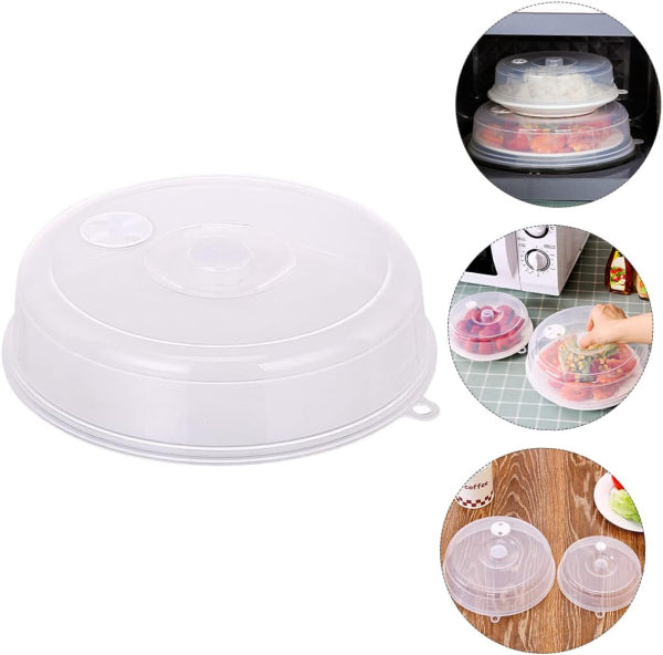 Food Cover for Microwave Oven β Plastic Anti-Splash Oil Preservation Lid with Safe Vent | Clear Kitchen Tool for Heating & Food Storage
