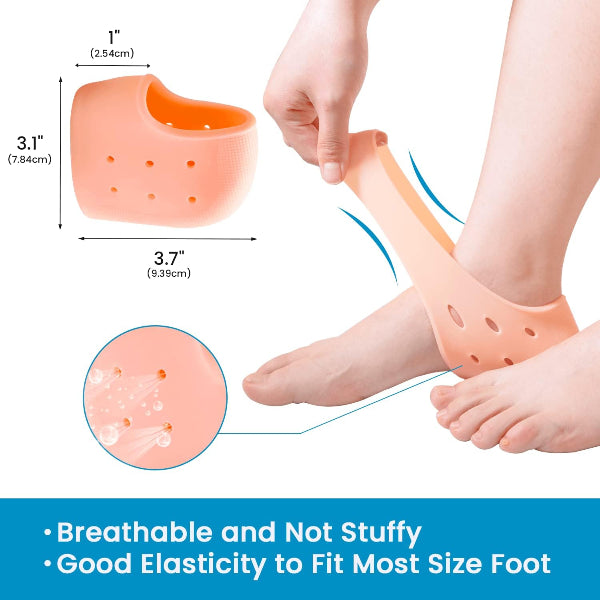 heel cups for heel pain, plantar fasciitis heel support, silicone heel protectors, heel cushions for bone spur, shock absorbing heel pads, orthopedic heel support, heel spur inserts, foot pain relief.