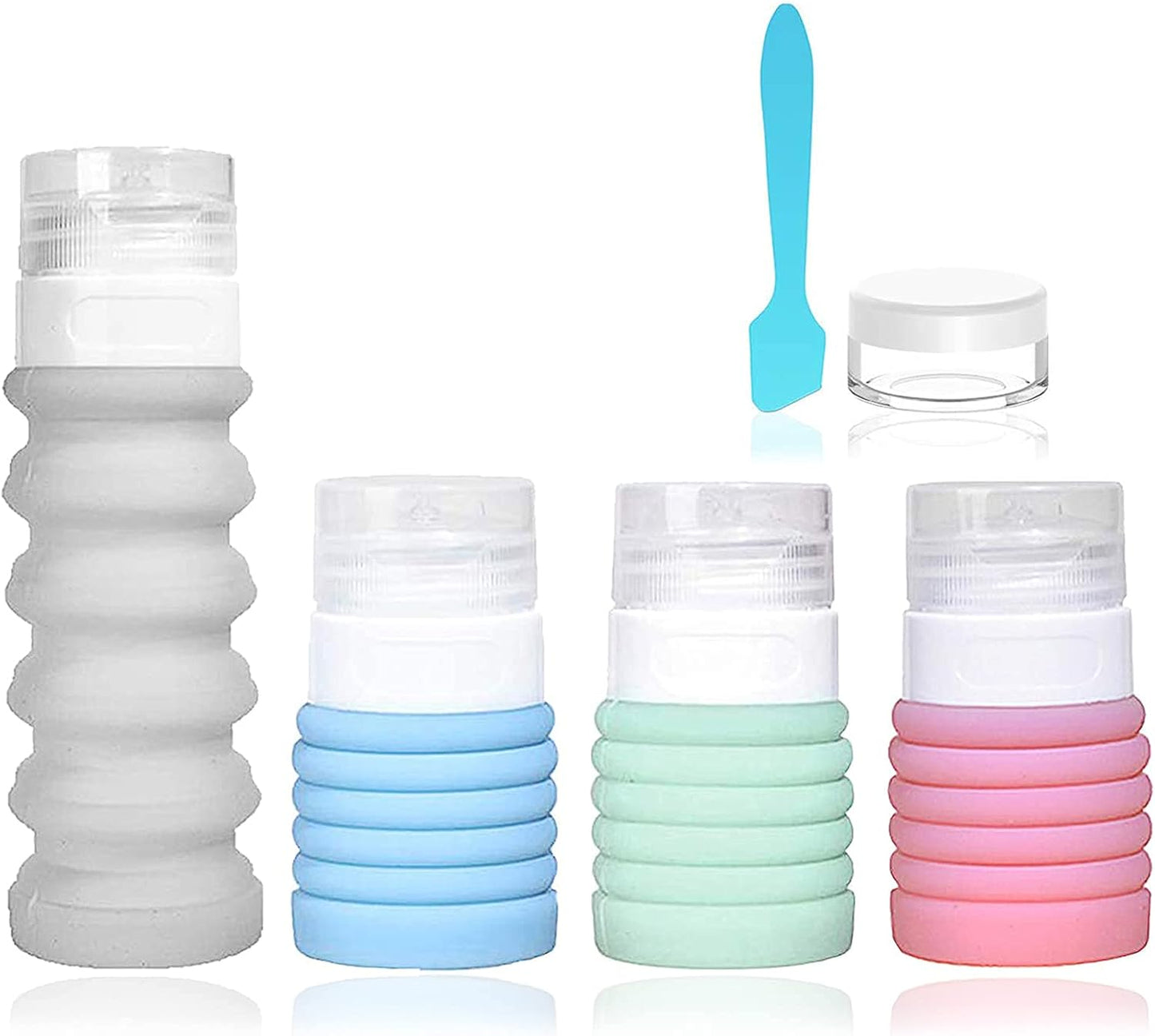 Refillable Silicone Travel Bottle Leakproof - Retractable Squeezable Folding Bottle