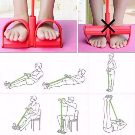 Tummy Trimmer Abdomen Exerciser Leg Exerciser Elastic Sit Up Pull Rope - AABA MALL