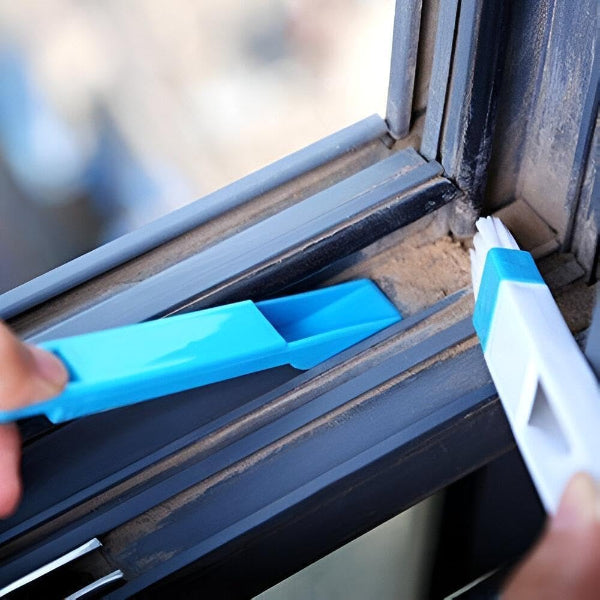 Dust Cleaning Brush with Mini Dustpan β Polypropylene Corner & Edge Cleaning Brush for Window Gaps, Crevices & Small Spaces