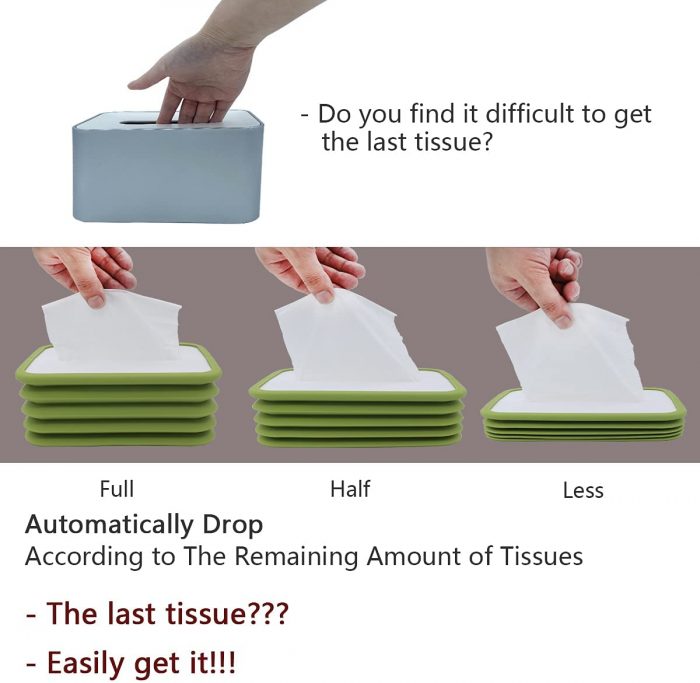 Foldable Silicone Tissue Box Holder Cover | Rectangular Elastic Lift Design | Durable & Flexible Tissue Storage for Bedroom, Bathroom, Office