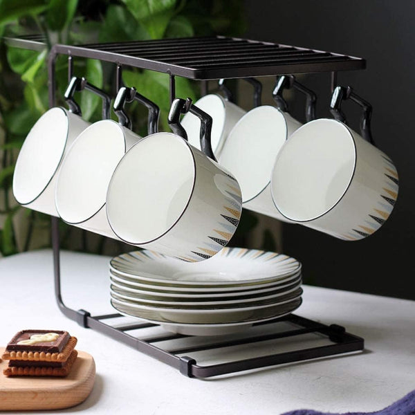 metal mug stand, mug holder, cup holder rack, kitchen countertop organizer, coffee bar accessories, 2 tier mug rack, coffee mug holder, storage base stand