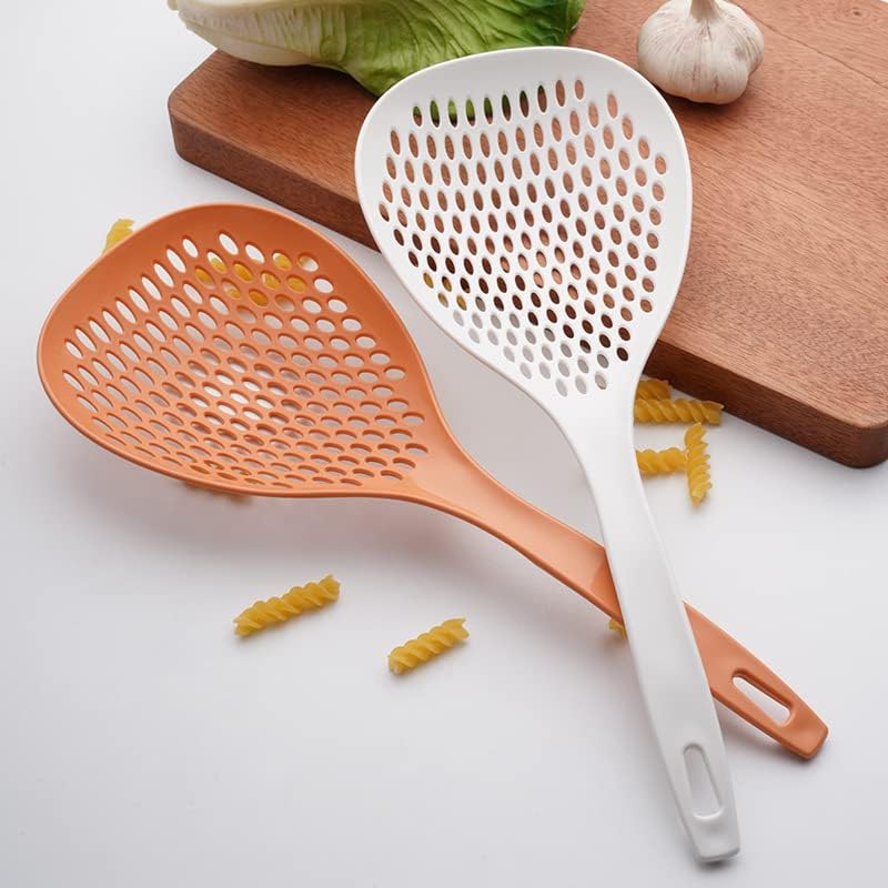 Scoop Colander Strainer Spoon – Heat Resistant Slotted Spoon with Handle | Kitchen Cooking Utensils for Straining, Frying & Serving