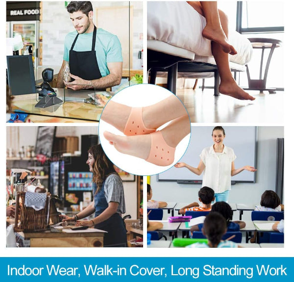 heel cups for heel pain, plantar fasciitis heel support, silicone heel protectors, heel cushions for bone spur, shock absorbing heel pads, orthopedic heel support, heel spur inserts, foot pain relief.