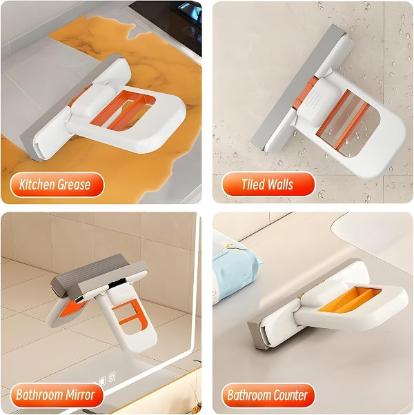 mini mop, foldable mop, self squeeze mop, sponge mop, portable mop, kitchen cleaning tool, bathroom mop, glass cleaner, wet dry mop, small space cleaning