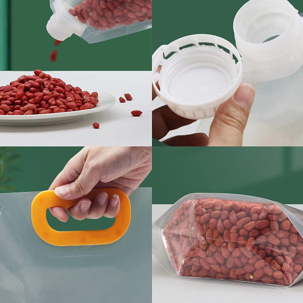 Grain Storage Bags, Airtight Food Storage Pouches, 3 Litre Storage Bag, Refrigerator Storage Bag, Resealable Grain Pouch, Kitchen Organizer Bag, Airtight Zip Lock Bag, Food Storage Bag with Handle, Moisture Proof Storage Bag, Rice Storage Bag, Dry Food Storage Pouch, Reusable Food Storage Bags.