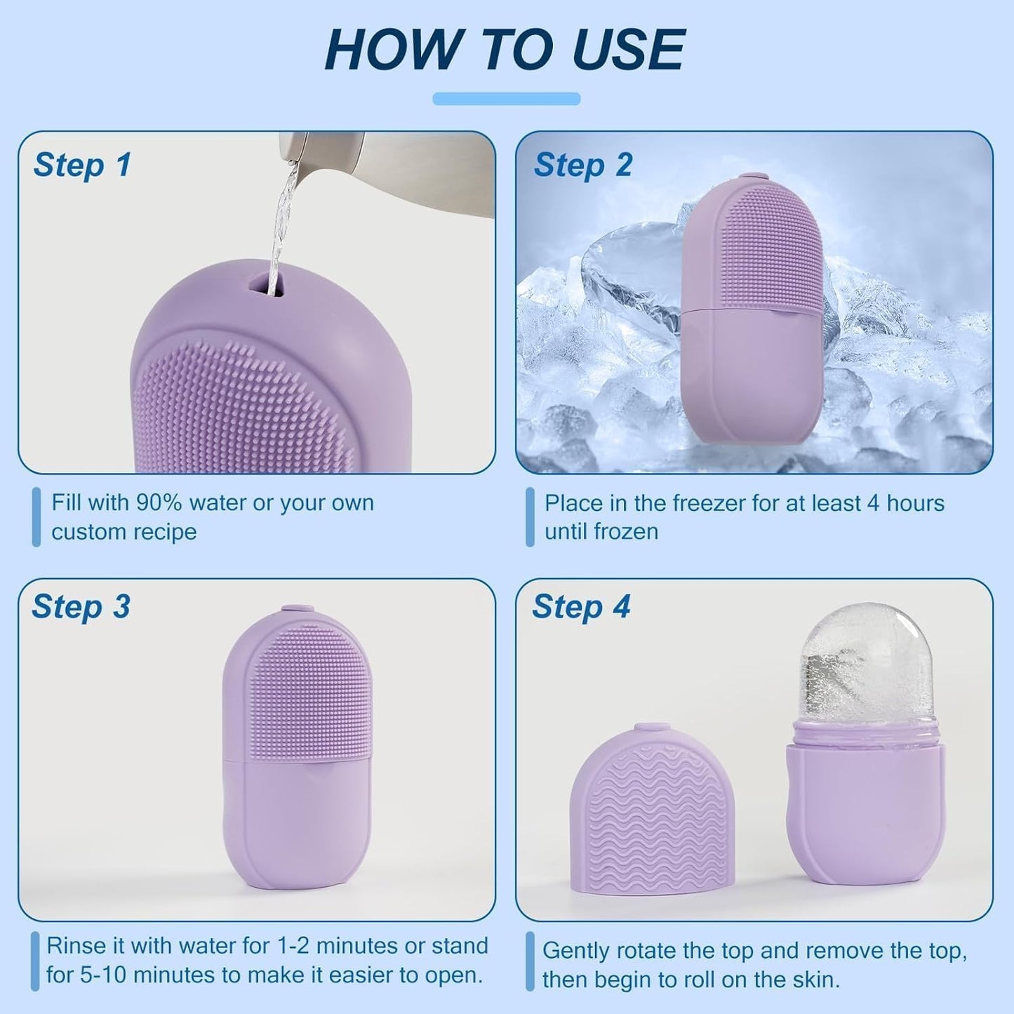 Silicone Ice Roller for Face - For Face Massage, Tighten and Tone Skin