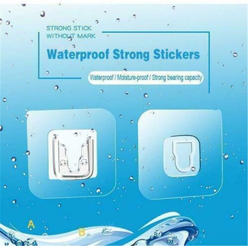 1 Pair Self Adhesive Wall Hooks Hanger Double Sided Wall Hooks for Home & Kitchen - AABA MALL